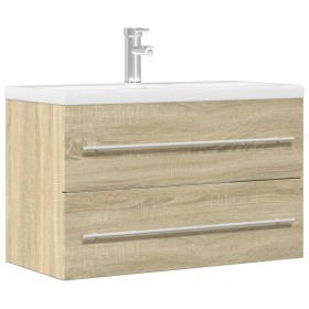 Vanity cabinet made of aged wood particleboard 80x38.5x48 cm by , Bathroom furniture - Ref: Foro24-856227, Price: 63,59 €, Di...