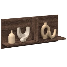 Engineered wood brown oak wall shelf 70x16.5x30 cm by , Shelves and shelves - Ref: Foro24-854856, Price: 29,34 €, Discount: %