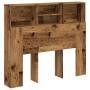 Cabecero armario madera ingeniería envejecida 120x19x103,5 cm de , Taquillas y armarios de almacenamiento - Ref: Foro24-85686...