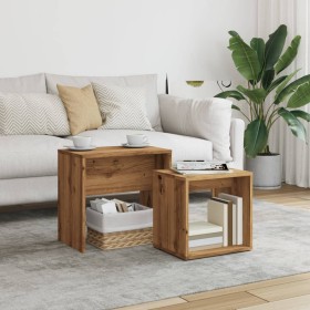 Stackable coffee tables, set of 2, engineered wood, oak artisan. by , Coffee table - Ref: Foro24-856051, Price: 46,90 €, Disc...