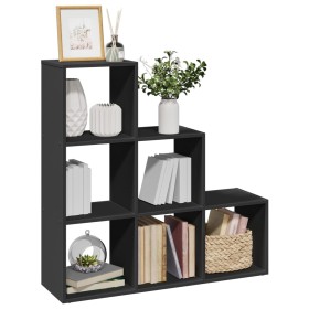 Librería divisor 3 niveles madera ingeniería negro 99x29x99 cm de , Librerías y estanterías - Ref: Foro24-857959, Precio: 65,...