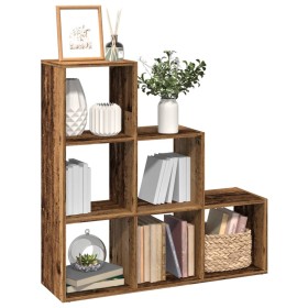 Librería divisor 3 niveles madera envejecida 99x29x99 cm de , Librerías y estanterías - Ref: Foro24-857965, Precio: 69,42 €, ...