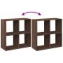 Wooden engineering brown oak divider bookcase 69.5x29x69.5 cm by , Bookcases and shelves - Ref: Foro24-858009, Price: 53,47 €...