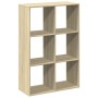 Wooden room divider bookcase in Sonoma oak engineering 69.5x29x103.5cm by , Bookcases and shelves - Ref: Foro24-858014, Price...