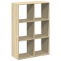 Wooden room divider bookcase in Sonoma oak engineering 69.5x29x103.5cm by , Bookcases and shelves - Ref: Foro24-858014, Price...