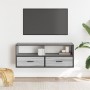 TV stand made of smoked oak wood and metal, measuring 100x31x39.5 cm. by , TV Furniture - Ref: Foro24-848932, Price: 82,99 €,...