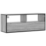 TV stand made of smoked oak wood and metal, measuring 100x31x39.5 cm. by , TV Furniture - Ref: Foro24-848932, Price: 82,99 €,...