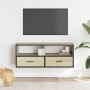 Mueble TV madera ingeniería y metal roble Sonoma 100x31x39,5 cm de , Muebles TV - Ref: Foro24-848930, Precio: 102,02 €, Descu...