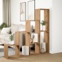 Divider bookcase 4 levels oak artisan 143.5x29x143.5 cm by , Bookcases and shelves - Ref: Foro24-858002, Price: 100,05 €, Dis...