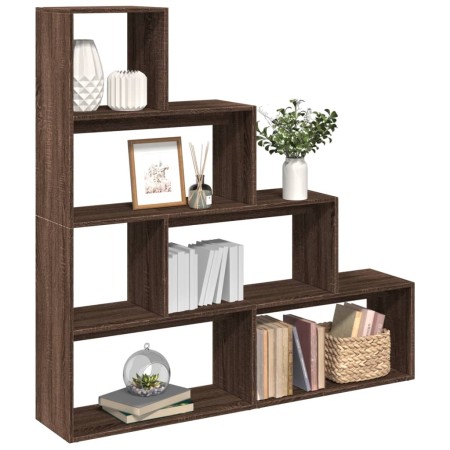 Bücherregal mit 4 Ebenen, Eiche Braun, 143,5x29x143,5 cm. von , Bücherregale und Regale - Ref: Foro24-858000, Preis: 102,77 €...