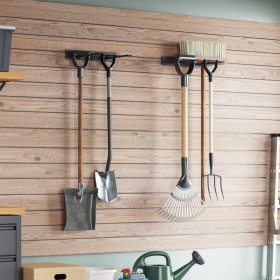 Garden wall tool racks 2 pcs black steel by , Tool Organization and Storage - Ref: Foro24-4019132, Price: 20,68 €, Discount: %