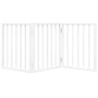 Folding dog gate with 3 panels, made of white poplar wood, 150cm. by , Dog kennels and fences - Ref: Foro24-352180, Price: 36...