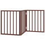 Folding dog gate with 3 panels made of brown poplar wood, 150cm. by , Dog kennels and fences - Ref: Foro24-352196, Price: 35,...