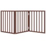 Folding dog gate with 3 panels made of brown poplar wood, 150cm. by , Dog kennels and fences - Ref: Foro24-352196, Price: 35,...