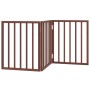 Folding dog gate with 3 panels made of brown poplar wood, 150cm. by , Dog kennels and fences - Ref: Foro24-352196, Price: 35,...