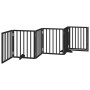 Folding dog gate, 6 panels, black poplar wood, 300 cm by , Dog kennels and fences - Ref: Foro24-352189, Price: 71,10 €, Disco...