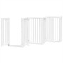 Folding dog gate, 9-panel white poplar wood, 450cm by , Dog kennels and fences - Ref: Foro24-3155650, Price: 189,06 €, Discou...