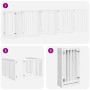 Folding dog gate, 9-panel white poplar wood, 450cm by , Dog kennels and fences - Ref: Foro24-3155650, Price: 189,06 €, Discou...