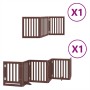 Folding dog gate 9 panels poplar wood brown 450 cm by , Dog kennels and fences - Ref: Foro24-3155659, Price: 139,49 €, Discou...