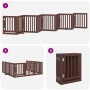 Folding dog gate 9 panels poplar wood brown 450 cm by , Dog kennels and fences - Ref: Foro24-3155659, Price: 139,49 €, Discou...