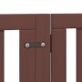 Folding dog gate 9 panels poplar wood brown 450 cm by , Dog kennels and fences - Ref: Foro24-3155659, Price: 139,49 €, Discou...