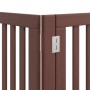 Folding dog gate 9 panels poplar wood brown 450 cm by , Dog kennels and fences - Ref: Foro24-3155659, Price: 139,49 €, Discou...