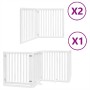 Folding dog gate 8 panels white poplar wood 640 cm by , Dog kennels and fences - Ref: Foro24-3155678, Price: 233,11 €, Discou...