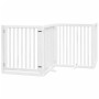 Folding dog gate 8 panels white poplar wood 640 cm by , Dog kennels and fences - Ref: Foro24-3155678, Price: 233,11 €, Discou...