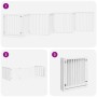 Folding dog gate 8 panels white poplar wood 640 cm by , Dog kennels and fences - Ref: Foro24-3155678, Price: 233,11 €, Discou...