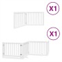 Folding dog gate 6 panels white poplar wood 480 cm by , Dog kennels and fences - Ref: Foro24-3155673, Price: 139,40 €, Discou...