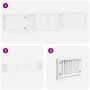 Folding dog gate 6 panels white poplar wood 480 cm by , Dog kennels and fences - Ref: Foro24-3155673, Price: 139,40 €, Discou...