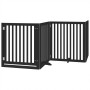 Folding dog gate 8 panels black poplar wood 640 cm by , Dog kennels and fences - Ref: Foro24-3155686, Price: 238,68 €, Discou...