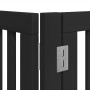 Folding dog gate 8 panels black poplar wood 640 cm by , Dog kennels and fences - Ref: Foro24-3155686, Price: 238,68 €, Discou...