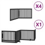 Folding dog gate 12 panels black poplar wood 960 cm by , Dog kennels and fences - Ref: Foro24-3155684, Price: 266,91 €, Disco...