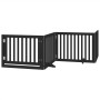 Folding dog gate 12 panels black poplar wood 960 cm by , Dog kennels and fences - Ref: Foro24-3155684, Price: 266,91 €, Disco...