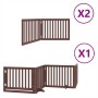 Folding dog gate 8 panels poplar wood brown 640 cm by , Dog kennels and fences - Ref: Foro24-3155690, Price: 178,81 €, Discou...