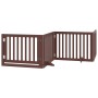 Folding dog gate 8 panels poplar wood brown 640 cm by , Dog kennels and fences - Ref: Foro24-3155690, Price: 178,81 €, Discou...