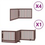 Folding dog gate 12 panels poplar wood brown 960 cm by , Dog kennels and fences - Ref: Foro24-3155692, Price: 261,32 €, Disco...