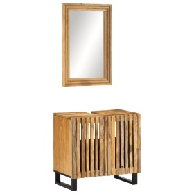 2-piece bathroom furniture set made of solid rough mango wood by , Bathroom furniture - Ref: Foro24-3217088, Price: 174,98 €,...