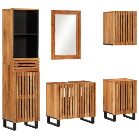 Conjunto de muebles de baño 5 piezas madera maciza de acacia de , Muebles de baño - Ref: Foro24-3217095, Precio: 469,07 €, De...