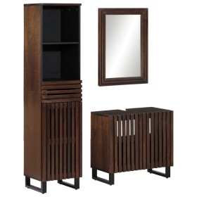 Conjunto de muebles de baño 3 piezas madera maciza de mango de , Muebles de baño - Ref: Foro24-3217097, Precio: 314,48 €, Des...