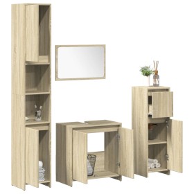 4-piece bathroom furniture set in Sonoma oak plywood by , Bathroom furniture - Ref: Foro24-3324969, Price: 206,75 €, Discount: %