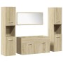 4-piece bathroom furniture set in Sonoma oak plywood by , Bathroom furniture - Ref: Foro24-3325000, Price: 190,67 €, Discount: %