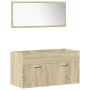 4-piece bathroom furniture set in Sonoma oak plywood by , Bathroom furniture - Ref: Foro24-3325000, Price: 190,67 €, Discount: %