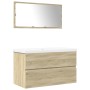 Set de muebles de baño 3 pzas madera contrachapada roble Sonoma de , Muebles de baño - Ref: Foro24-3325037, Precio: 259,47 €,...