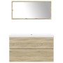 3-piece bathroom furniture set made of Sonoma oak plywood. by , Bathroom furniture - Ref: Foro24-3325037, Price: 259,47 €, Di...