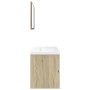 3-piece bathroom furniture set made of Sonoma oak plywood. by , Bathroom furniture - Ref: Foro24-3325037, Price: 259,47 €, Di...