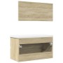 Set de muebles de baño 3 pzas madera contrachapada roble Sonoma de , Muebles de baño - Ref: Foro24-3325037, Precio: 259,47 €,...