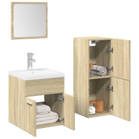 3-piece bathroom furniture set made of Sonoma oak