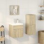 Set de muebles de baño 3 pzas madera contrachapada roble Sonoma de , Muebles de baño - Ref: Foro24-3324995, Precio: 87,16 €, ...